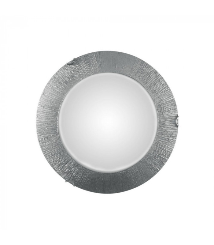 Lifestyle Glass Simple Flush Ceiling Light Silver - Sun Silver Finish