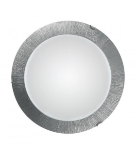 Lifestyle Glass Simple Flush Ceiling Light Silver - Sun Silver Finish