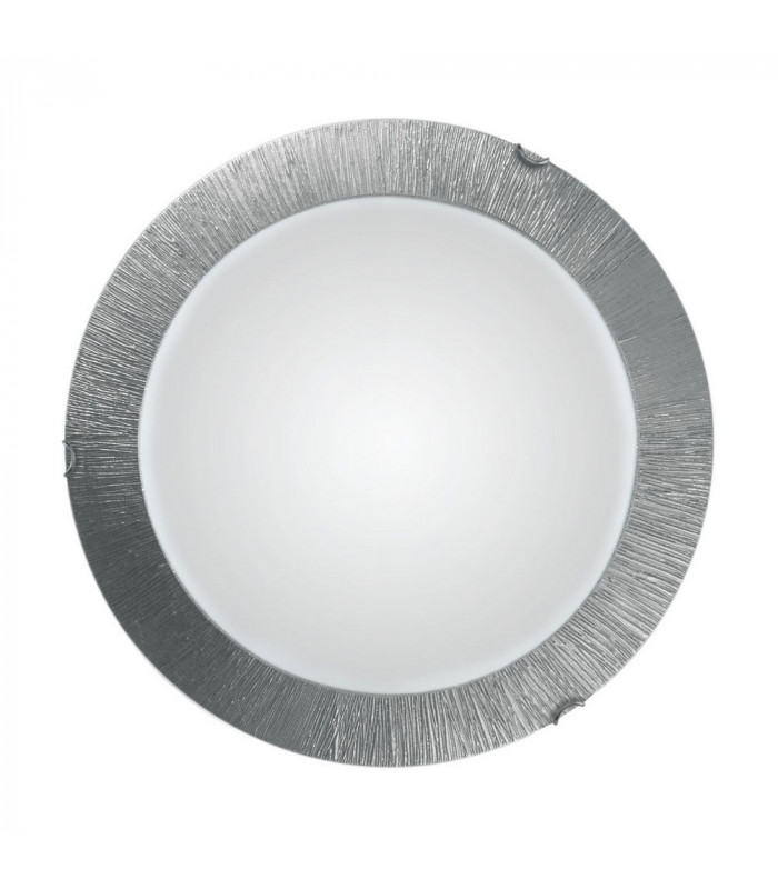 Lifestyle Glass Simple Flush Ceiling Light Silver - Sun Silver Finish