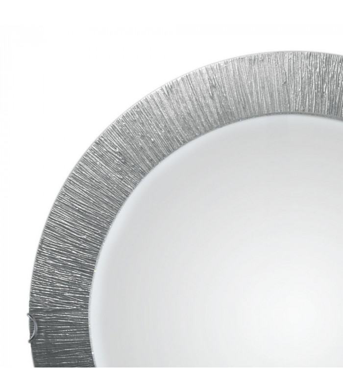 Lifestyle Glass Simple Flush Ceiling Light Silver - Sun Silver Finish, 3x E27