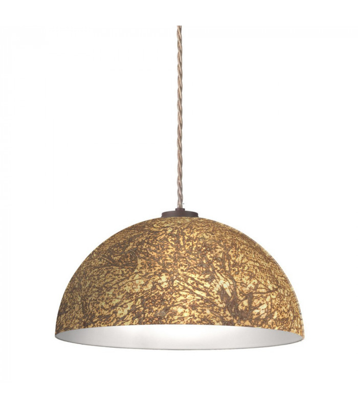 Designer Metal Dome Pendant Light - Vintage Gold Finish, 1x E27