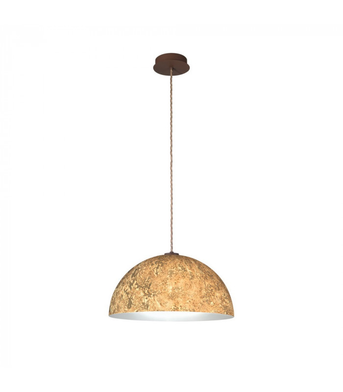 Designer Metal Dome Pendant Light - Vintage Gold Finish