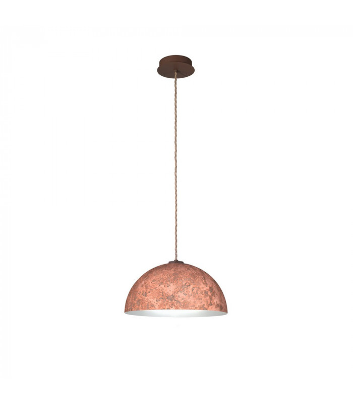 Designer Metal Dome Pendant Light - Vintage Copper Finish