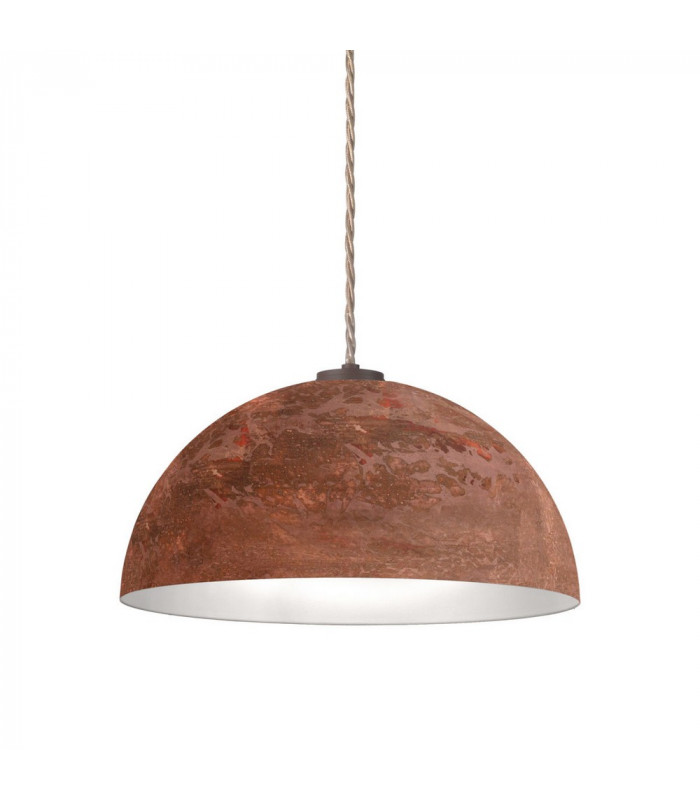 Designer Metal Dome Pendant Light - Vintage Copper Finish, 1x E27