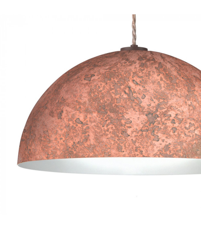 Designer Metal Dome Pendant Light - Vintage Copper Finish, 1x E27