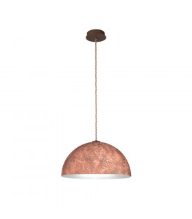 Designer Metal Dome Pendant Light - Vintage Copper Finish