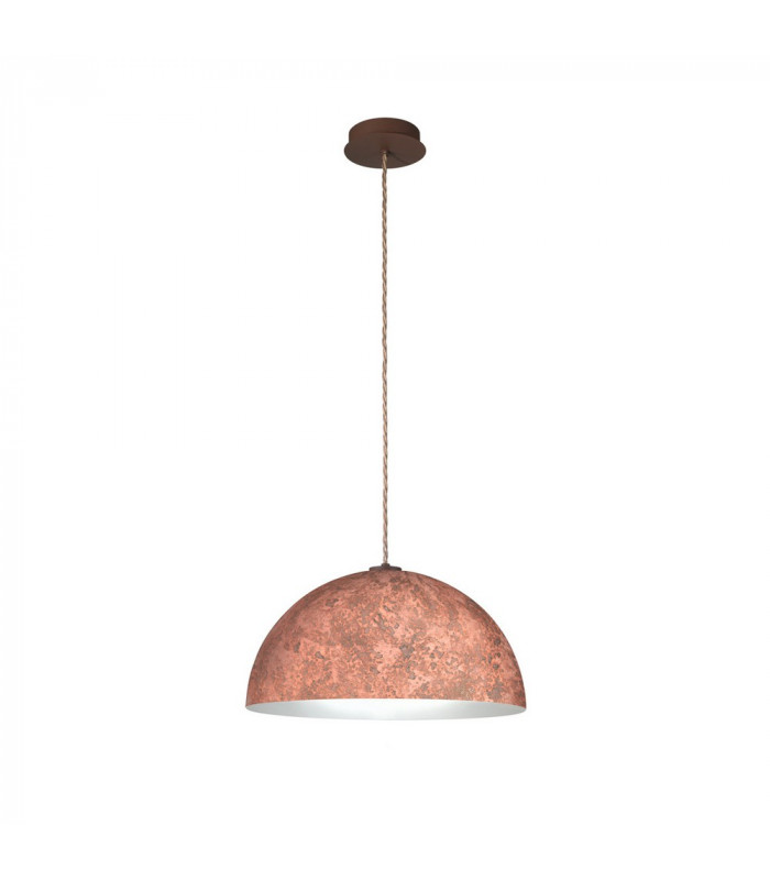 Designer Metal Dome Pendant Light - Vintage Copper Finish