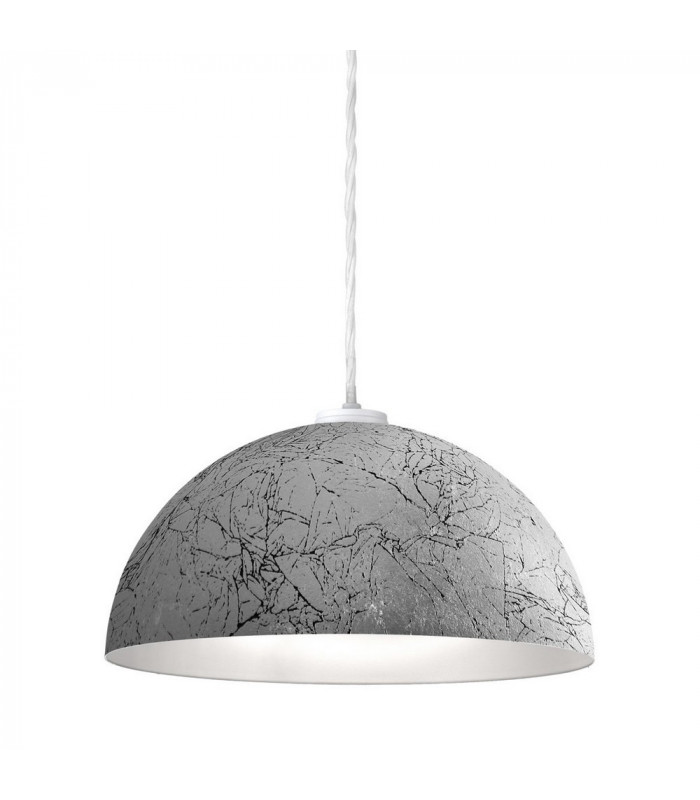 Designer Metal Dome Pendant Light Matt - Vintage Silver Finish, 1x E27