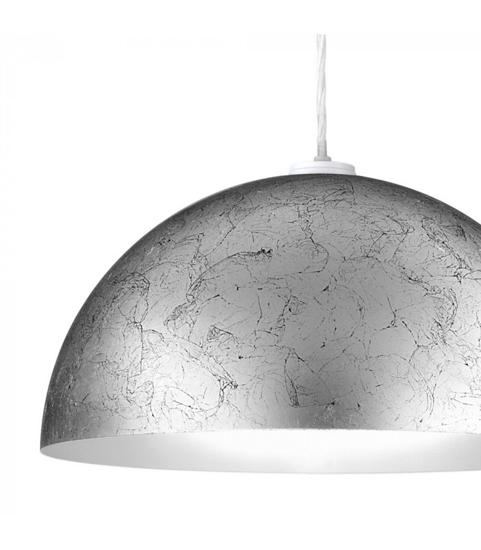 Designer Metal Dome Pendant Light Matt - Vintage Silver Finish, 1x E27