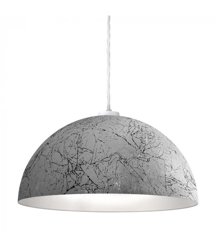 Designer Metal Dome Pendant Light Matt - Vintage Silver Finish, 1x E27