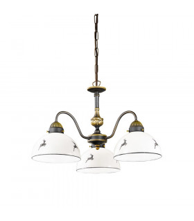 Cottage Style 3 Arm Chandelier Matt Antique Brass