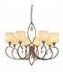 8 Light Crystal Multi Arm Chandelier Cream, Antique Brass Finish, E14 - 1