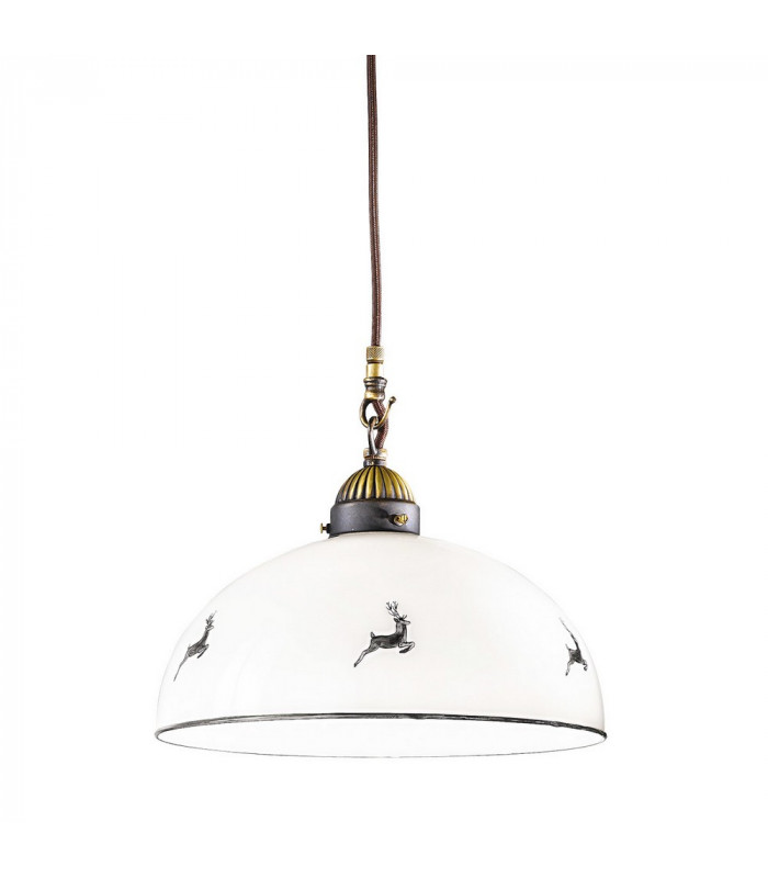 Country style Glass Dome Pendant lamp Frosted Antique Brass
