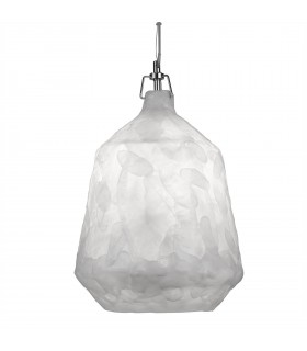 1 Light Dome Ceiling Pendant Chrome, White, E27 - 1