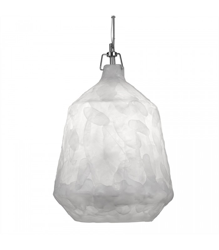 1 Light Dome Ceiling Pendant Chrome, White, E27 - 1