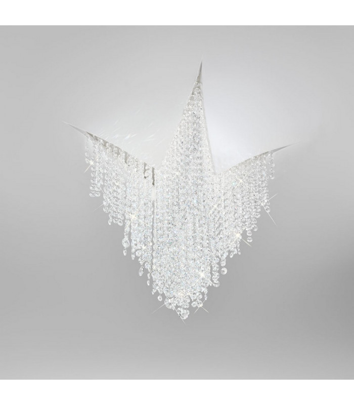 Integrated LED Designer Crystal Ceiling Light White Matt
