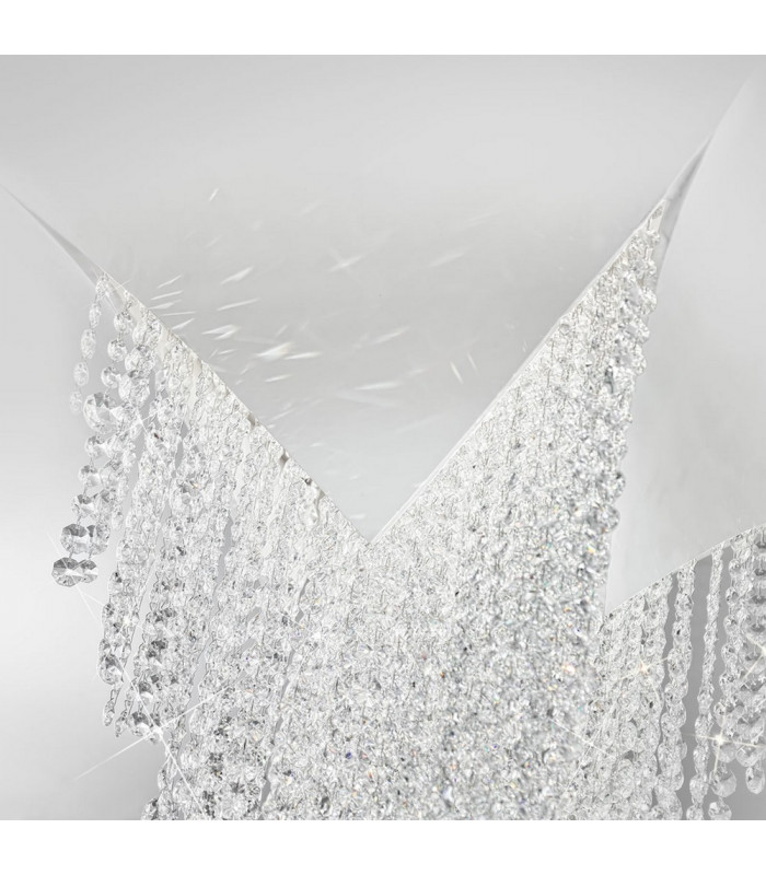 Integrated LED Designer Crystal Ceiling Light White Matt - 2