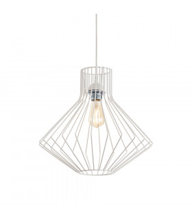 Decorative Wire Frame Pendant White, E27
