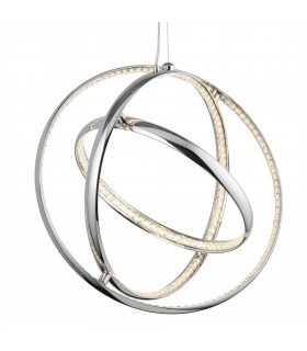 Integrated LED Ceiling Pendant Chrome with Glass Crystals - 1