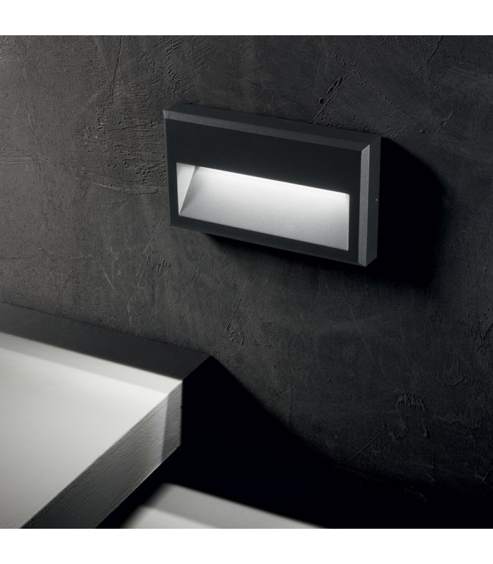 LED Outdoor Rectangle Flush Wall Light Anthracite IP65, 3000K