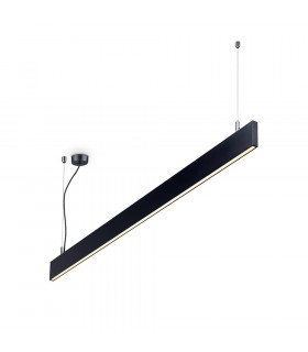 Decorative Linear Integrated Pendant Light Black, 4000K