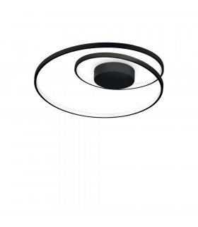 LED Decorative Swirl Integrated LED Semi Flush Light Black, 3000K