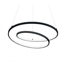 LED Decorative Swirl Integrated Pendant Light Black, 3000K