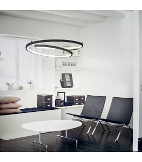 LED Decorative Swirl Integrated Pendant Light Black, 3000K