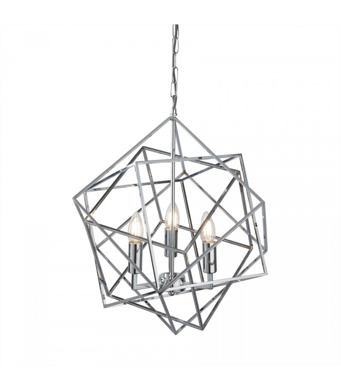 3 Light Ceiling Pendant Chrome, E14 - 1