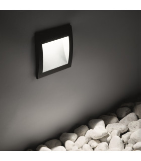 LED Outdoor Square Recessed Wall Light Anthracite IP65, 3000K