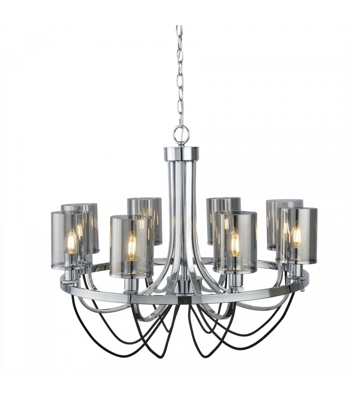 8 Light Multi Arm Chandelier Chrome Finish, E14 - 1