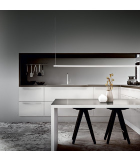 LED Decorative Linear Integrated Pendant Light Black, 3000K