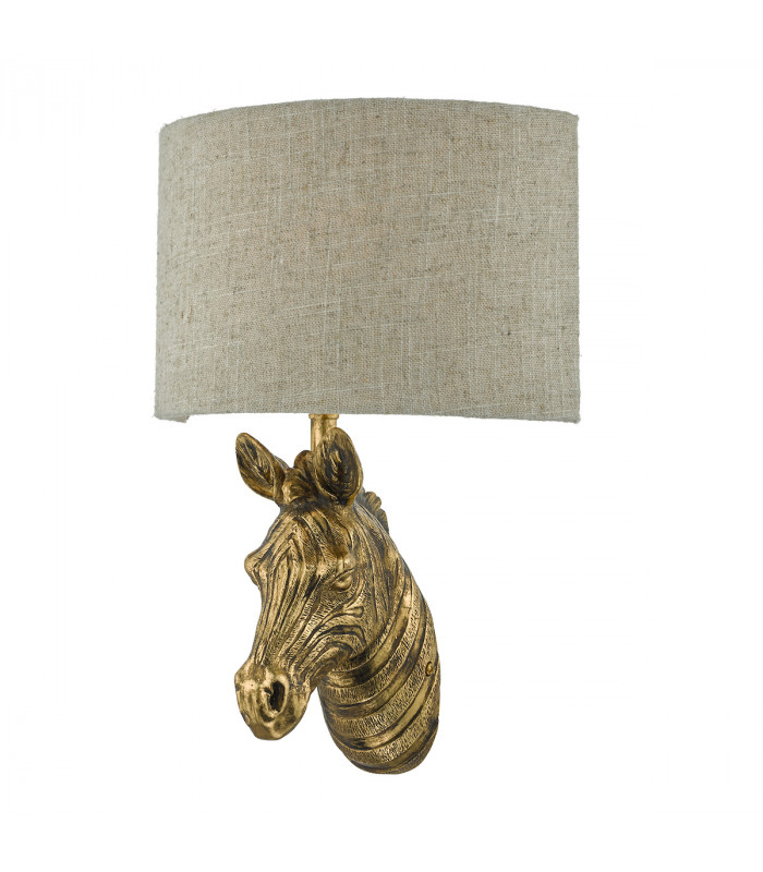 Wall Light Gold with Natural Linen Shade