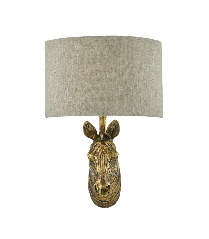 Wall Light Gold with Natural Linen Shade