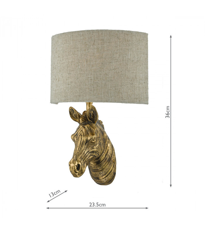 Wall Light Gold with Natural Linen Shade