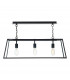 Straight Bar Pendant Light Black, 3x E27