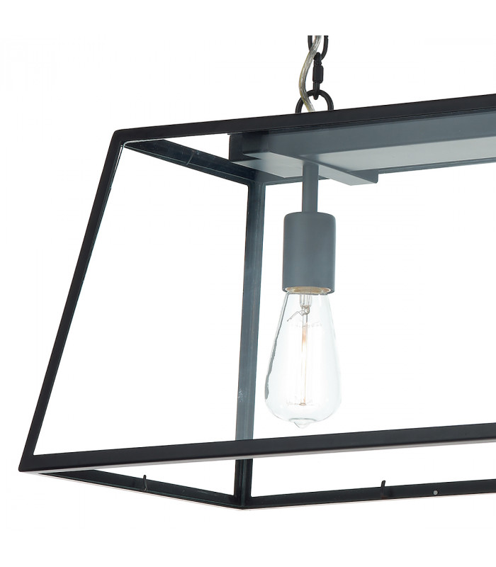 Straight Bar Pendant Light Black, 3x E27