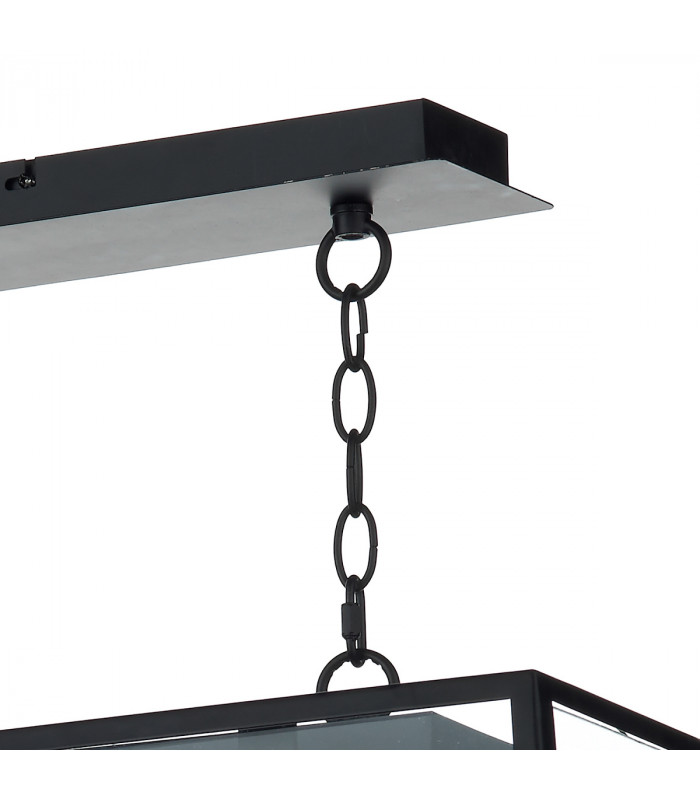 Straight Bar Pendant Light Black, 3x E27