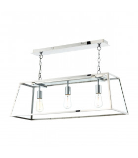 Straight Bar Pendant Light Stainless Steel, 3x E27