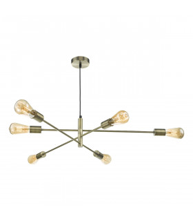 Pendant Light Antique Brass, 6x E27