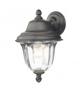 Lantern Wall Light Outdoor Black Gold IP44