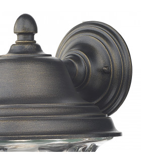Lantern Wall Light Outdoor Black Gold IP44