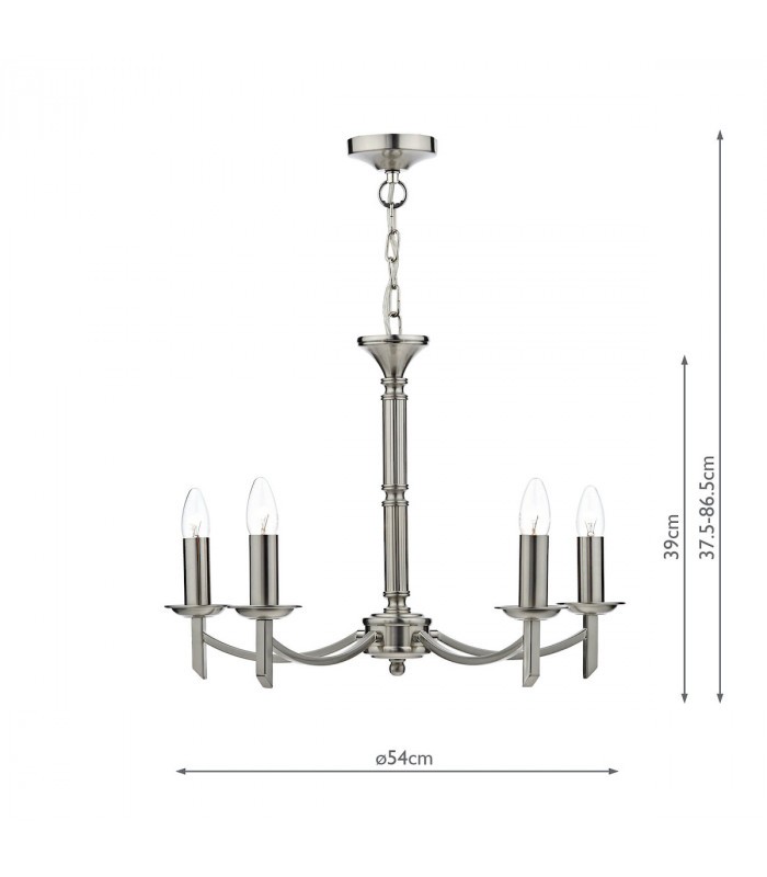 Dual Mount Pendant Light Satin Chrome, 5x E14