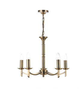 Dual Mount Pendant Light Antique Brass, 5x E14