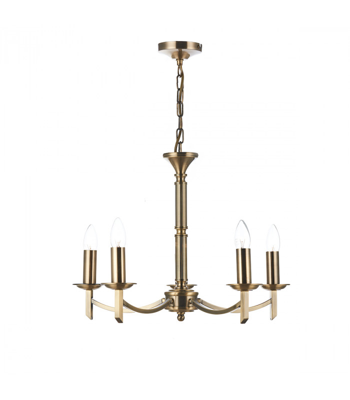 Dual Mount Pendant Light Antique Brass, 5x E14