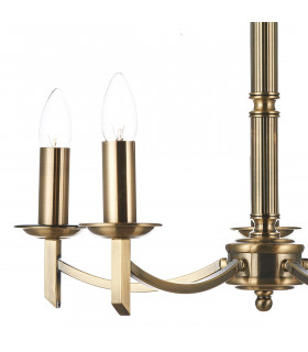 Dual Mount Pendant Light Antique Brass, 5x E14