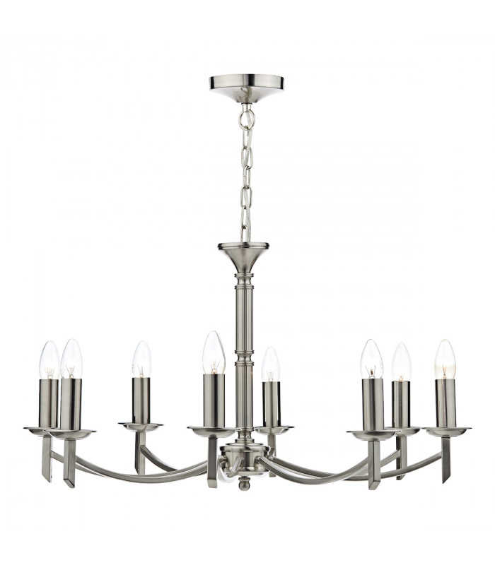 Dual Mount Pendant Light Satin Chrome, 8x E14