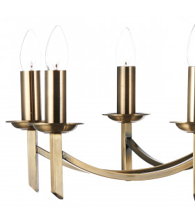 Dual Mount Pendant Light Antique Brass, 8x E14