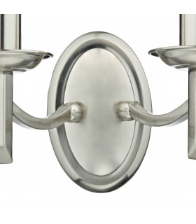 Candle Double Wall Light Satin Chrome
