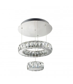 Integrated LED Ceiling Semi Flush Light Chrome - 1
